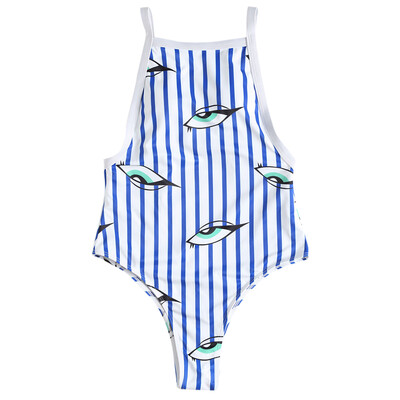 

Stripe Eyes Print One Piece Swimsuit