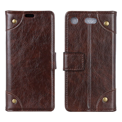 

MOONCASE Sony Xperia XZ1 Compact Copper Buckle Napa Leather Case - Coffee