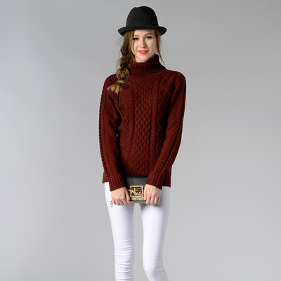 

PREISEI Autumn Winter Casual Simple Solid Warm Turtleneck Knitted Long Sleeve Thick Sweater Women Pullover Mujer