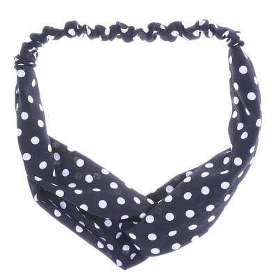 

Fashion Women Hairband Dot Print Pattern Hair Bands Casual Cross Hairdress