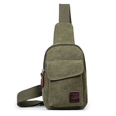 

Men Retro Canvas Sling Chest Bag Zipper Shoulder Bag Cycling Bag Messenger Bags
