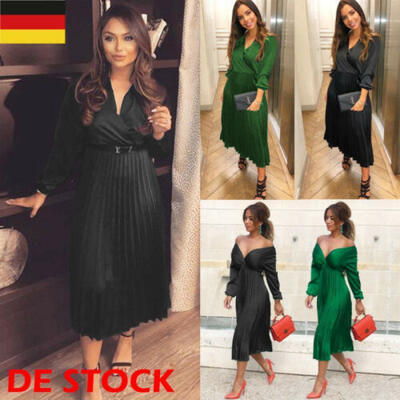 

Damen Sommer Boho Lang Maxikleid Abend Party Strand Schulterfrei Kleider 34-40
