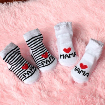 

Baby Striped White Love MamaPapa Socks For 06 Months
