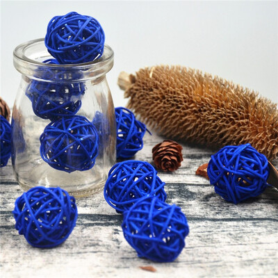 

10Pcslot 3cm Artificial Straw Ball For Birthday Party Wedding Decoration Rattan ball Christmas Decor Home Ornament Supplies
