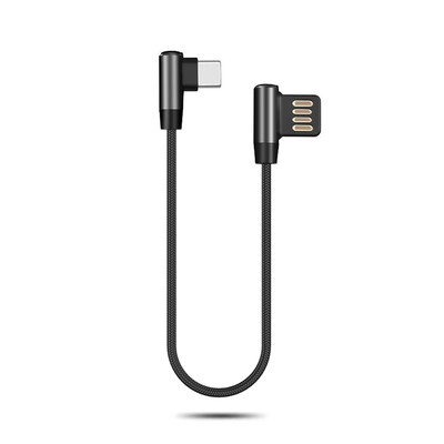 

Cwxuan Type-C Fast Charge Nylon Cord 90 Degree  Bending Data Sync Cable - 27cm