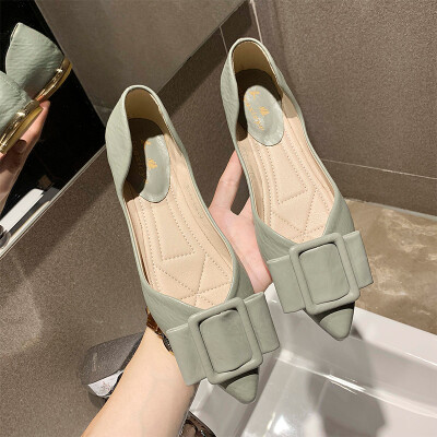 

Pointed soft sole ol commuting simple Joker pouring shoes shallow fairy shoes gentle flat 2019 new summer