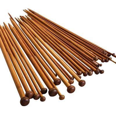 

36pcs 18 Size Carbonize Bamboo Single Pointed Crochet Knitting Needles
