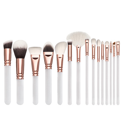 

〖Follure〗15 pcs Rose Gold Makeup Brush Complete Eye Set Tools Powder Blending Brush