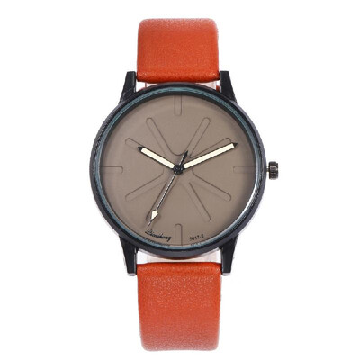 

Fashion Casual Leather Band Quartz Watch Student Simple Alloy Case Wrist Watch