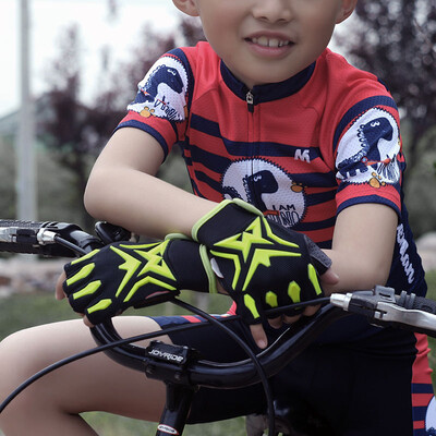 

Meissenlan MYSENLAN cycling gloves children short finger bicycle gloves men&women sports outdoor mountain bike gloves equipped top crown - black