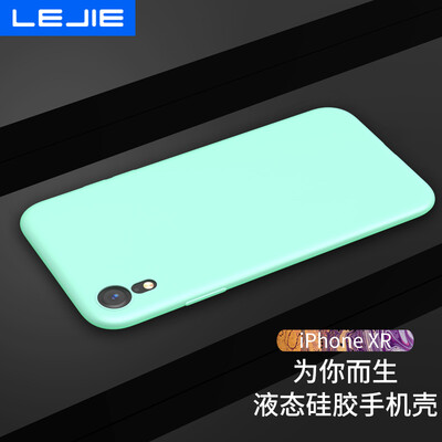 

Le connected LEJIE Apple phone case for iPhone XS blue liquid silicone new all-inclusive anti-skid soft shell protector LK-304C