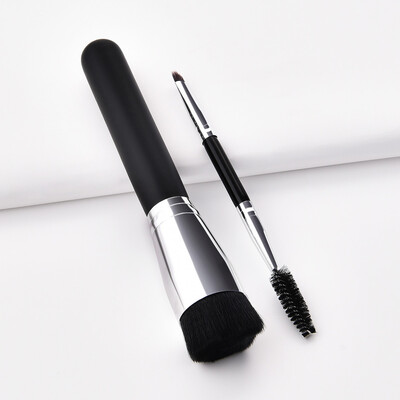 

Toponeto 2PCS Cosmetic Black Brush Face Makeup Brush Powder Blush Brushes Foundation Tool
