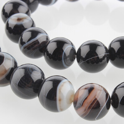 

Natural Gemstone Agate Round Bead Strands Dyed Black 10mm Hole 1mm about 38pcsstrand 1496"