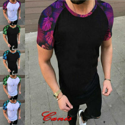 

UK Mens Gym Summer Slim Fit Casual Short Sleeve Muscle Tee Tops T-shirt Blouse