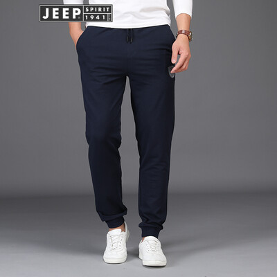 

Jeep JEEP Wei pants mens waist straight youth mens stretch cotton sports casual pants 2018 autumn new 1910 Bao blue 2XL