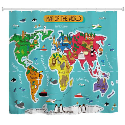 

Polyester Shower Curtain Bathroom Curtain High Definition 3D Printing Water-Proof Anti-Mold Multiple Sizes Available