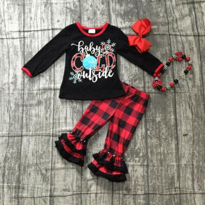 

Christmas Newborn Infant Baby Girls Tops T-shirt Long Pants Outfits Clothes Set