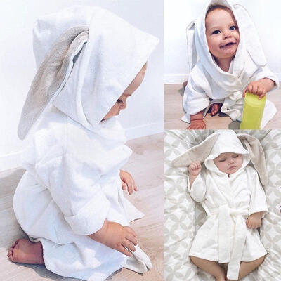 

Boy Girl Animal Baby Bathrobe Toddler Kids Hooded Bath Towel Bathing Honey Baby