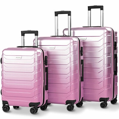 

3PCS Spinner Expandable Suitcase With TSA Lock-Pink