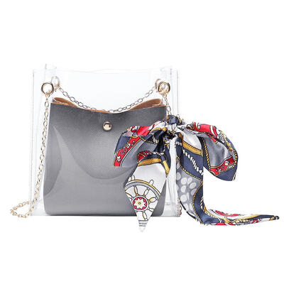 

2pcs Women Transparent Shoulder Bag PVC Jelly Ladies Messenger Casual Bags