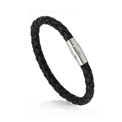 

Man Woman Leather Cord Bracelet Woven Braided Strap Rope Bangle Gift