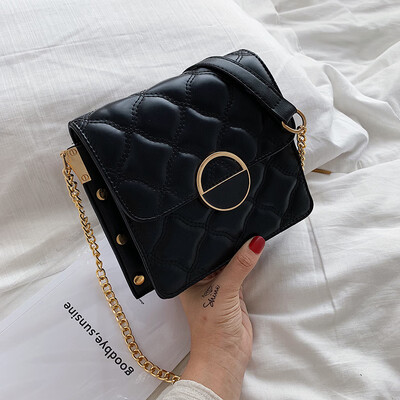 

Lingge chain bag chic texture rivet womens new 2019 casual small square shoulder bag Messenger bag