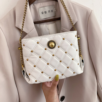 

Ins advanced feeling popular small bag rhomboid chain bag new 2019 fashion leisure one shoulder slant bag tide