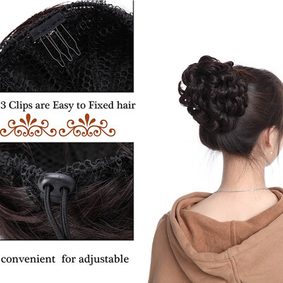 

100 Human Hair Scrunchies Curly Messy Hair Bun Extensions Wedding Hair Pieces for Women Kids Hair Updo Donut Chignons