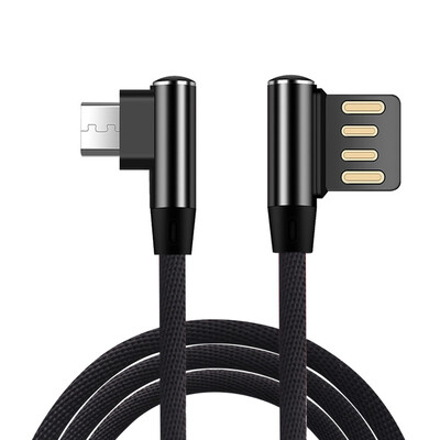 

Cwxuan Micro USB Fast Charge Nylon Cord 90 Degree  Bending Data Sync Cable
