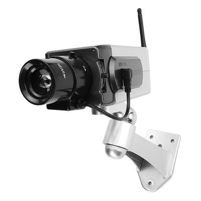

1400A Fake Dummy Camera Bullet Security CCTV Surveillance Camera Silver