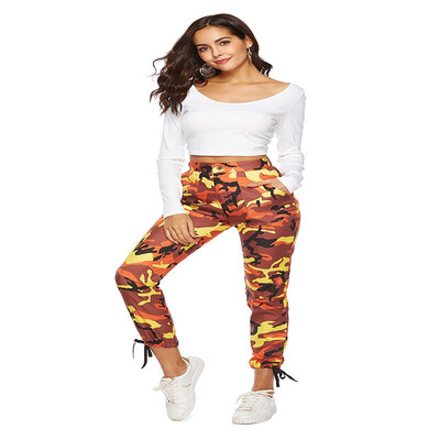 

Fashion Camouflage Pants Women Purple Orange Gray Camo Pants Pantalon Femme High Waist Trousers Women Pantalones Mujer