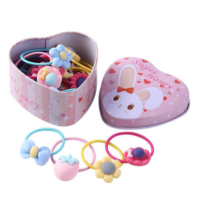 

20pcs Cartoon Cute Elastic Hair Bands Kids Girls Rubber Bands w Gift Box
