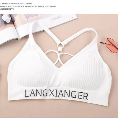 

Beauty Back Tube Top Comfortable Anti-Exposure Ladies Push Up Bra Vest Cross Casual Letter Print Sporty Bras For Women Bralette