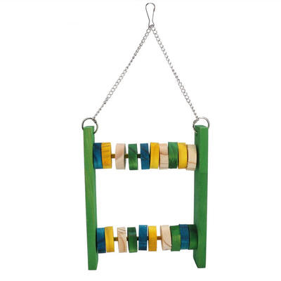 

Greensen Wooden Birds Parrot Swing Toy Hanging Ladder Toys Cage Perch for Budgie Cockatiels