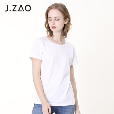 

JZAO Womens Liquid Ammonia Cotton Short Sleeve T-Shirt White XXL 185104A