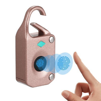 

Smart Fingerprint Padlock Mini Smart Lock 10 Fingerprint Recording Security Padlock Rechargeable Luggage Lock