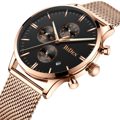 

Biden Biden mens calendar ultra-thin mesh waterproof three-eye watch foreign trade explosion watch