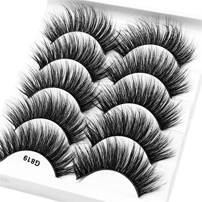 

Gobestart 3D Eyelash Imitation Mink Natural Thick False Eyelash 5 Pairs