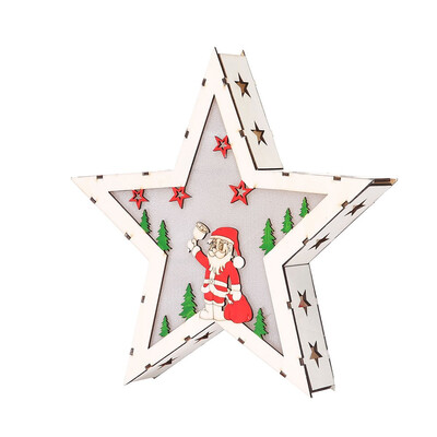

Christmas decorations pentagram lighting wood decoration shopping mall window holiday atmosphere set props