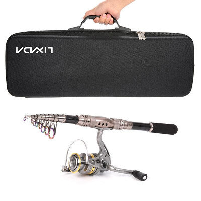 

Lixada Telescopic Fishing Rod&Reel Combo Full Kit Spinning Fishing Reel Fishing Bag Fishing Gear Kit