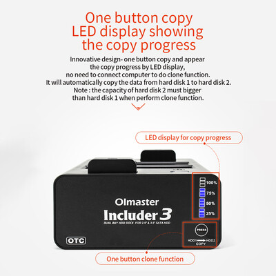 

OImaster Dual Bay Hard Drive Docking Station USB 30 to 2535inch SATA Hard Disk Case Dual Bay HDD SSD