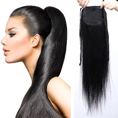 

Human Hair Ponytail Extension Wrap 20 100 Real Remy 95 Grams Long Straight Human Hair Silky Soft