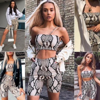 

New 2PCS Set Women Bodycon Romper Crop Top Shorts Jumpsuit Summer Clothes Outfits