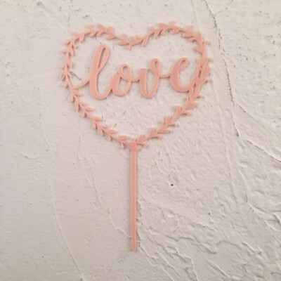 

FUNNYBUNNY Valentines Day Acrylic Inserts Love Pentagram Love Happy Birthday Cake Insert Christmas Decorations for Home