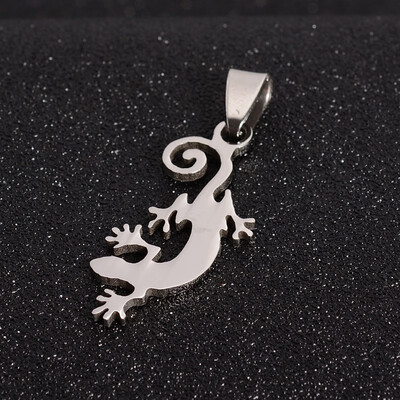

Boy Jewelry Original Color 304 Stainless Steel Pendants Gecko Silhouette Stainless Steel Color 36x16x15mm Hole 4x9mm