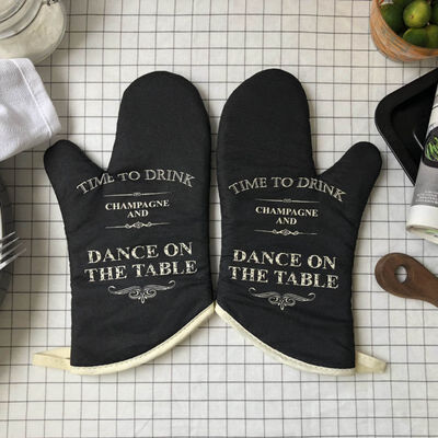 

2pcs Cotton Oven Glove Heatproof Mitten Kitchen Cooking Microwave Oven Mitt