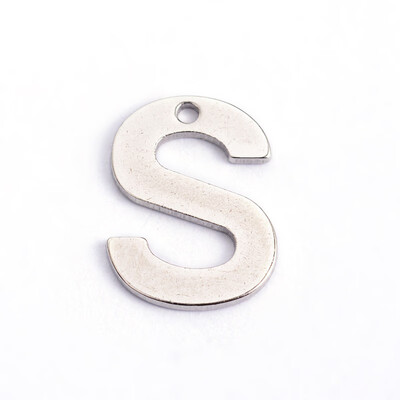 

304 Stainless Steel Letter Charms LetterS 115x85x08mm Hole 1mm