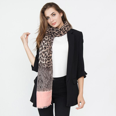 

New Winter Women Leopard Print Scarf Long Shawl Pashmina Cape BlueRedPink
