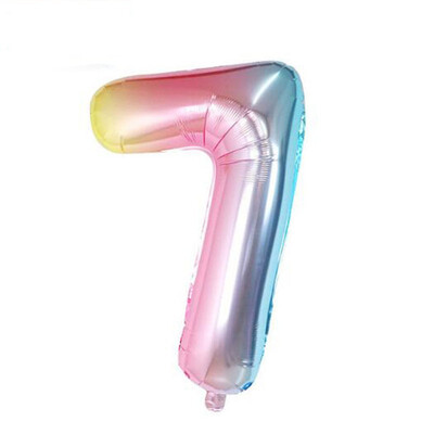 

FUNNYBUNNY Creative 40 Inch Gradient Color Digital Aluminum Balloon Birthday Wedding Decoration Birthday Balloons