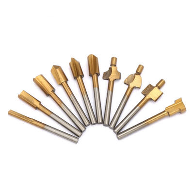 

Greensen 10Pcs High Speed Steel Engraving Woodworking Carving Tool Sharpening Knife Milling Cutter